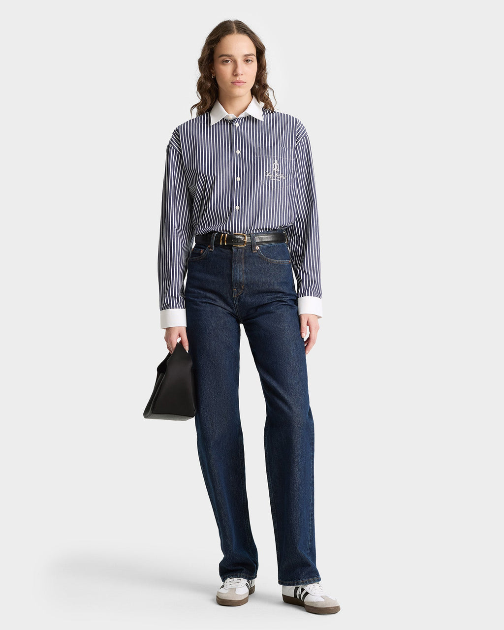 Vendome Oversized Shirt - Blue Striped/White