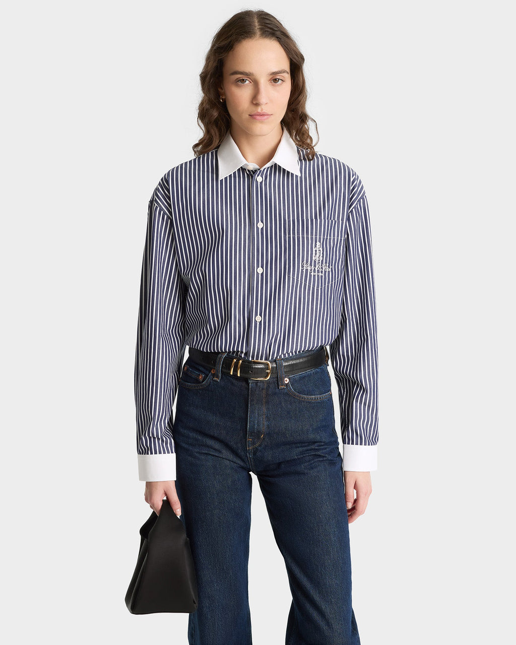 Vendome Oversized Shirt - Blue Striped/White