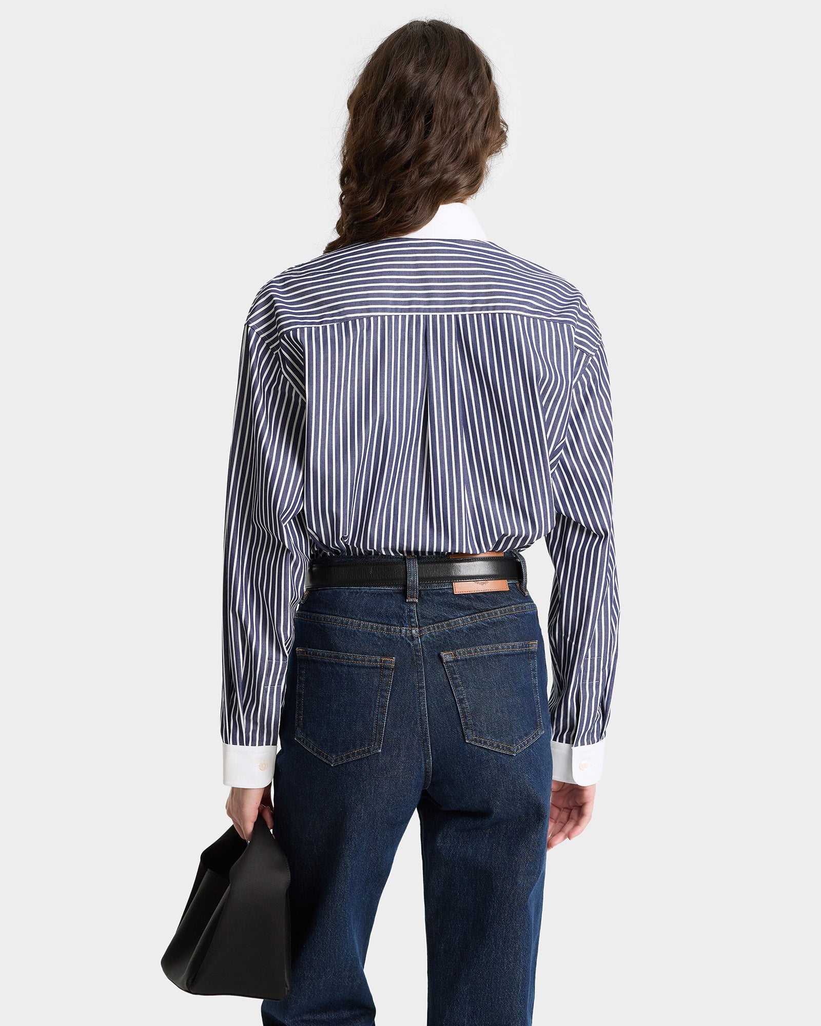 Vendome Oversized Shirt - Blue Striped/White