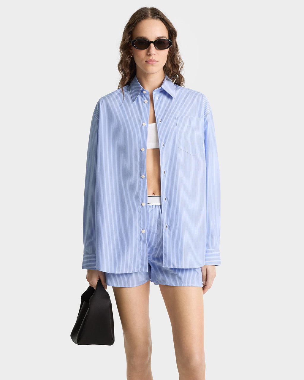 SRC Oversized Shirt - Light Blue Striped
