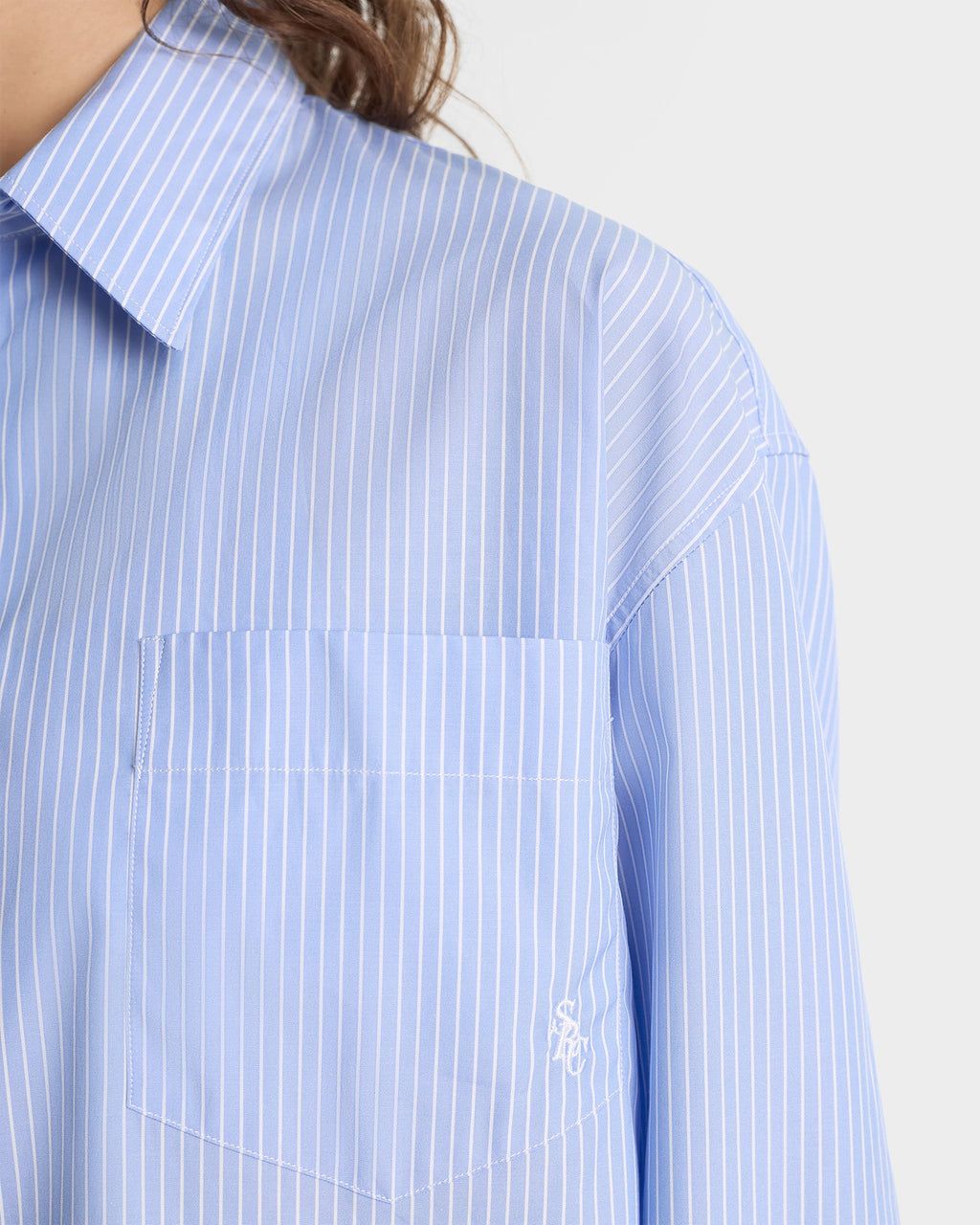 SRC Oversized Shirt - Light Blue Striped