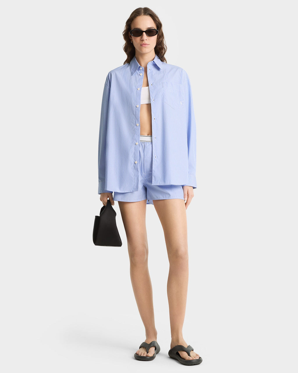 SRC Oversized Shirt - Light Blue Striped