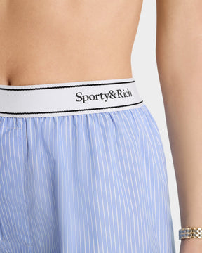 Serif Logo Boxer Short - Light Blue Striped/White