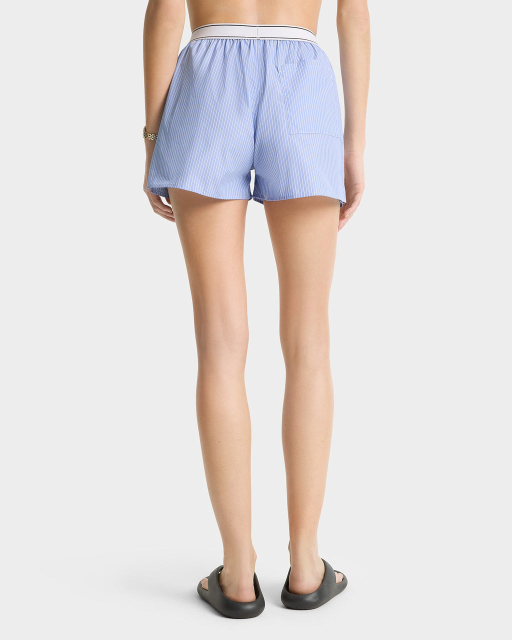 Serif Logo Boxer Short - Light Blue Striped/White