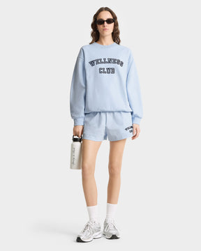 Wellness Club Flocked Crewneck - Ciel/Dark Navy