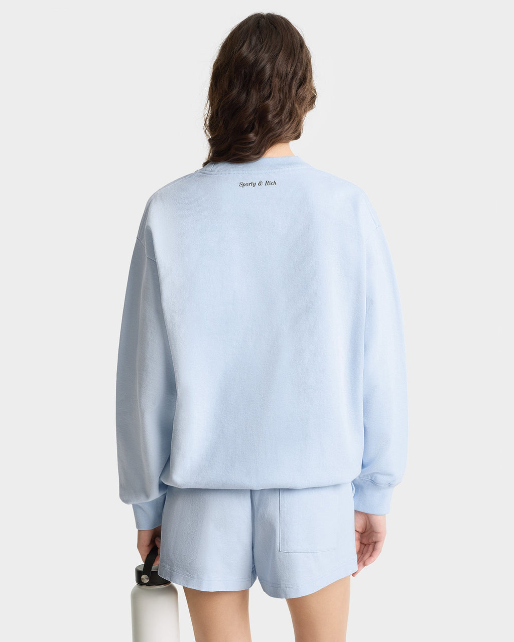 Wellness Club Flocked Crewneck - Ciel/Dark Navy