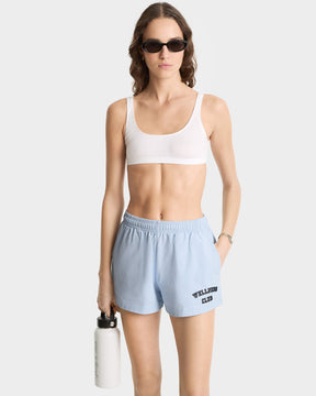 Wellness Club Flocked Disco Short - Ciel/Navy