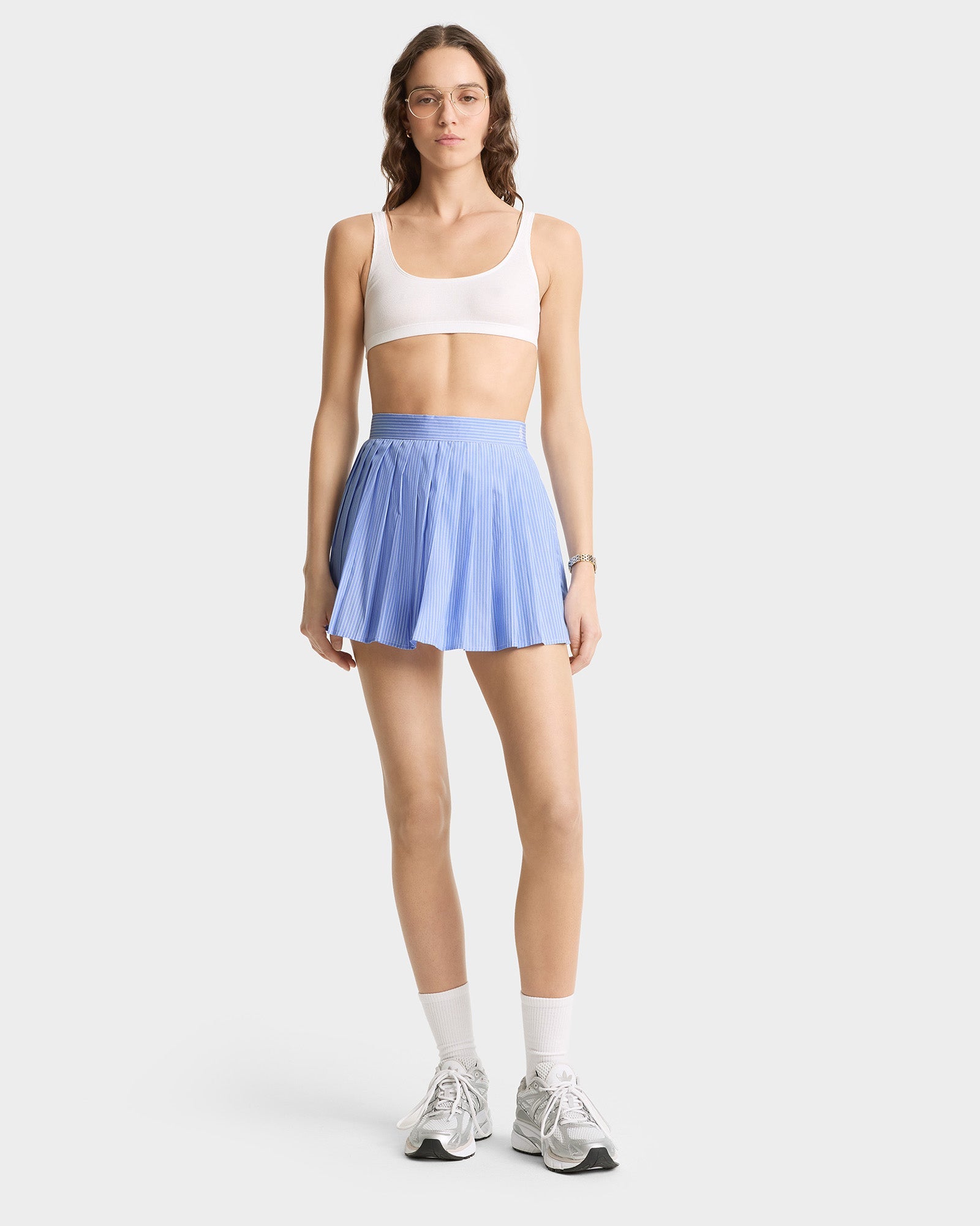 SRC Anae Skirt - Light Blue Striped/White