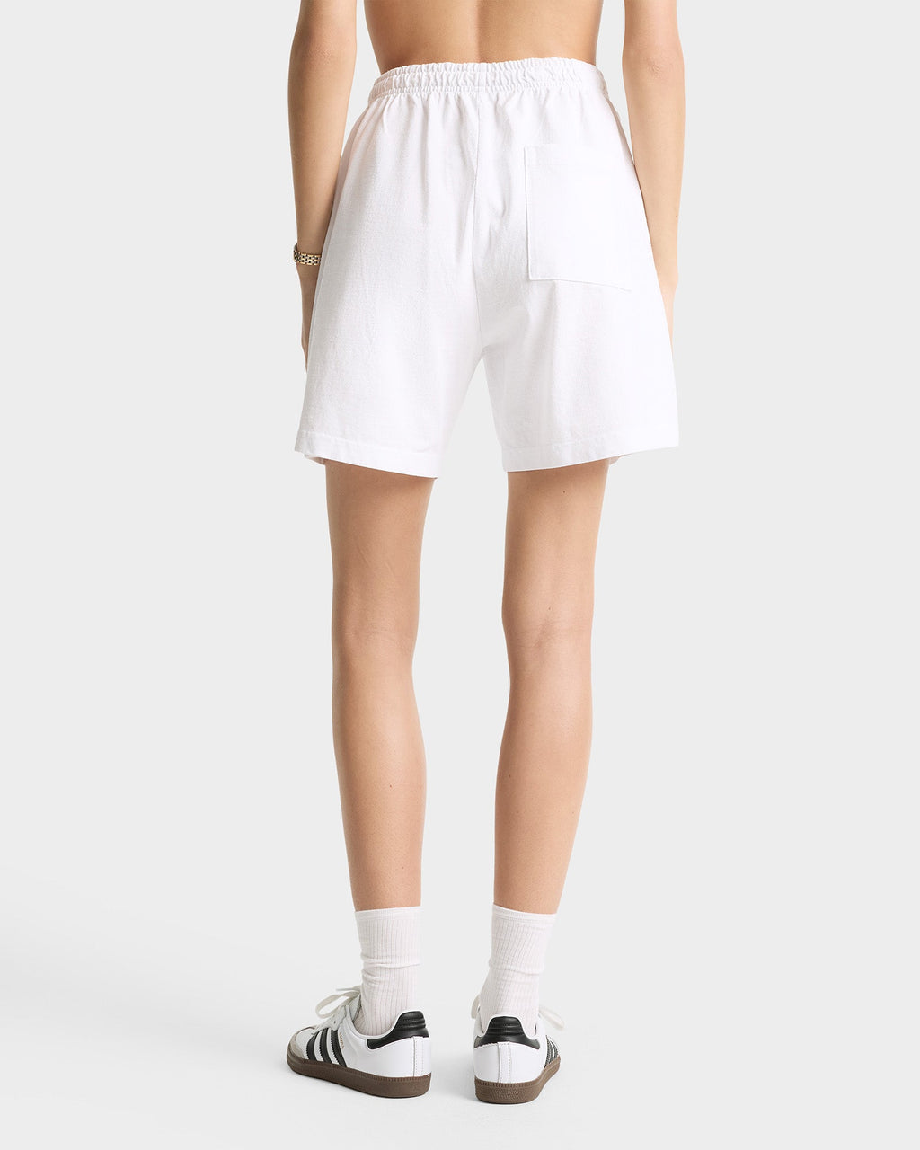 Made In USA Gym Short - White/Navy/Fire Red