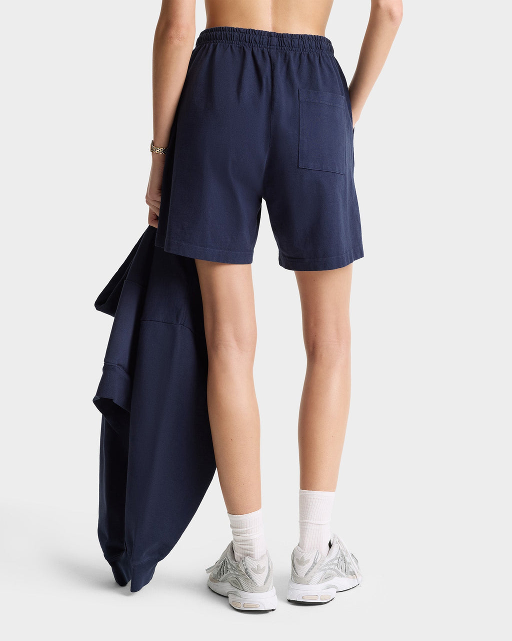 Serif Logo Gym Short - Navy/White