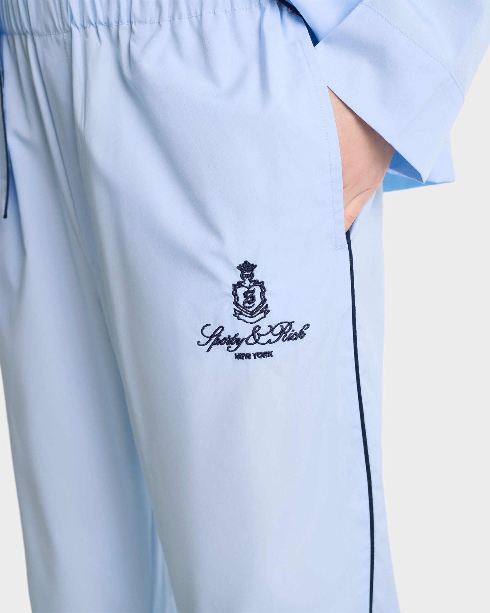 Vendome Pyjama Pants - Ciel/Navy