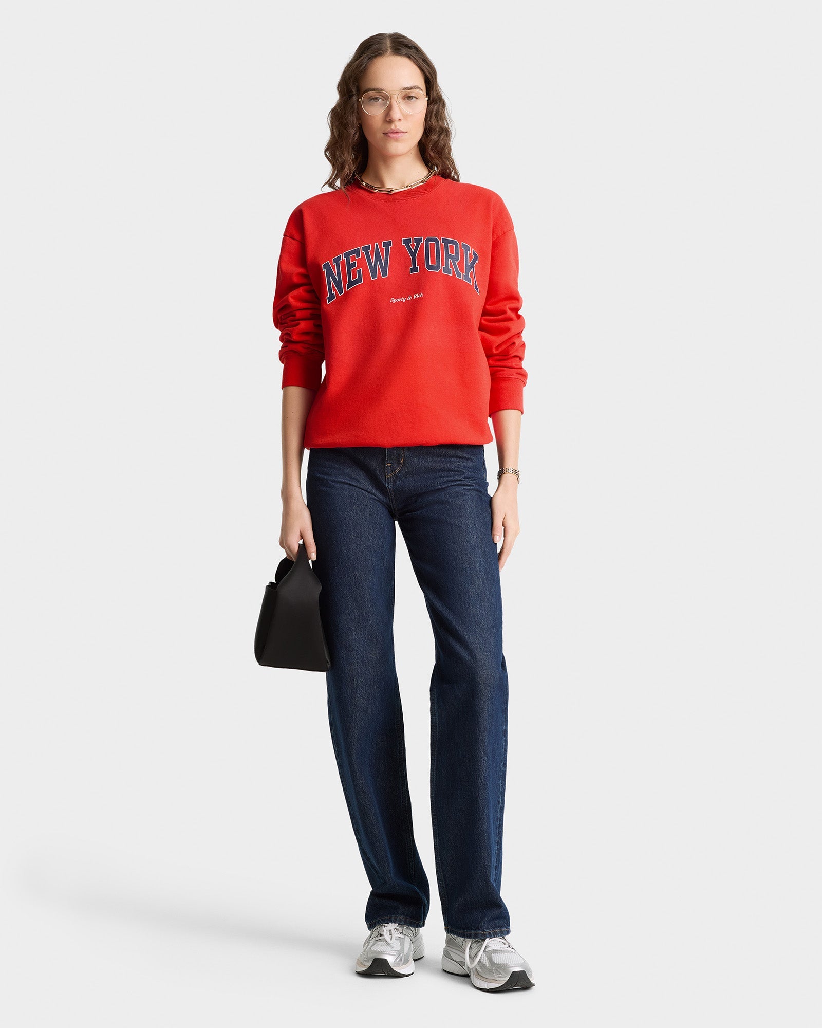 New York Ivy Crewneck - Ruby/Navy