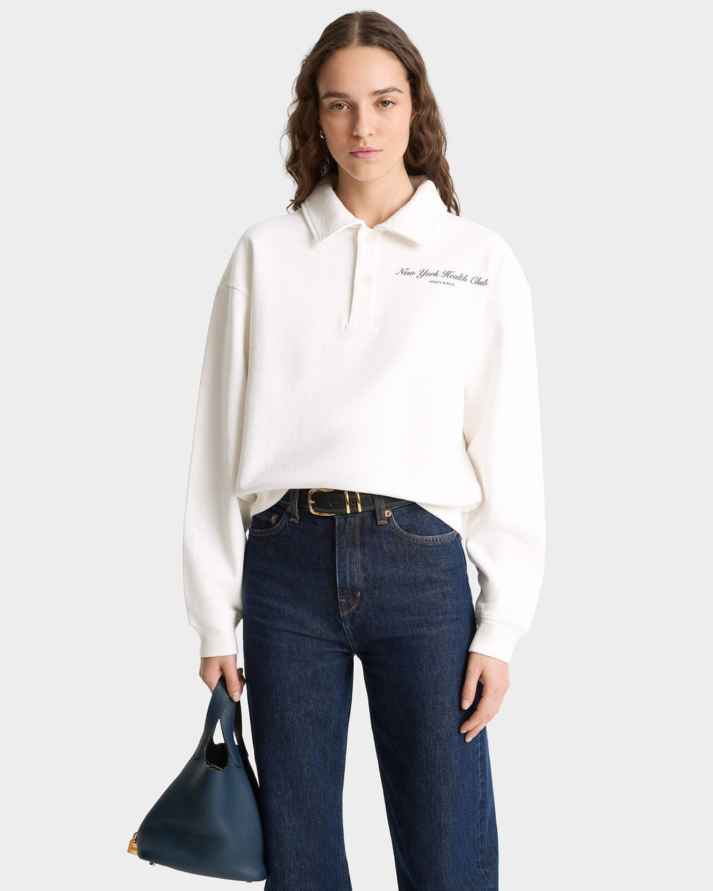 NY Health Club Polo - White/Navy