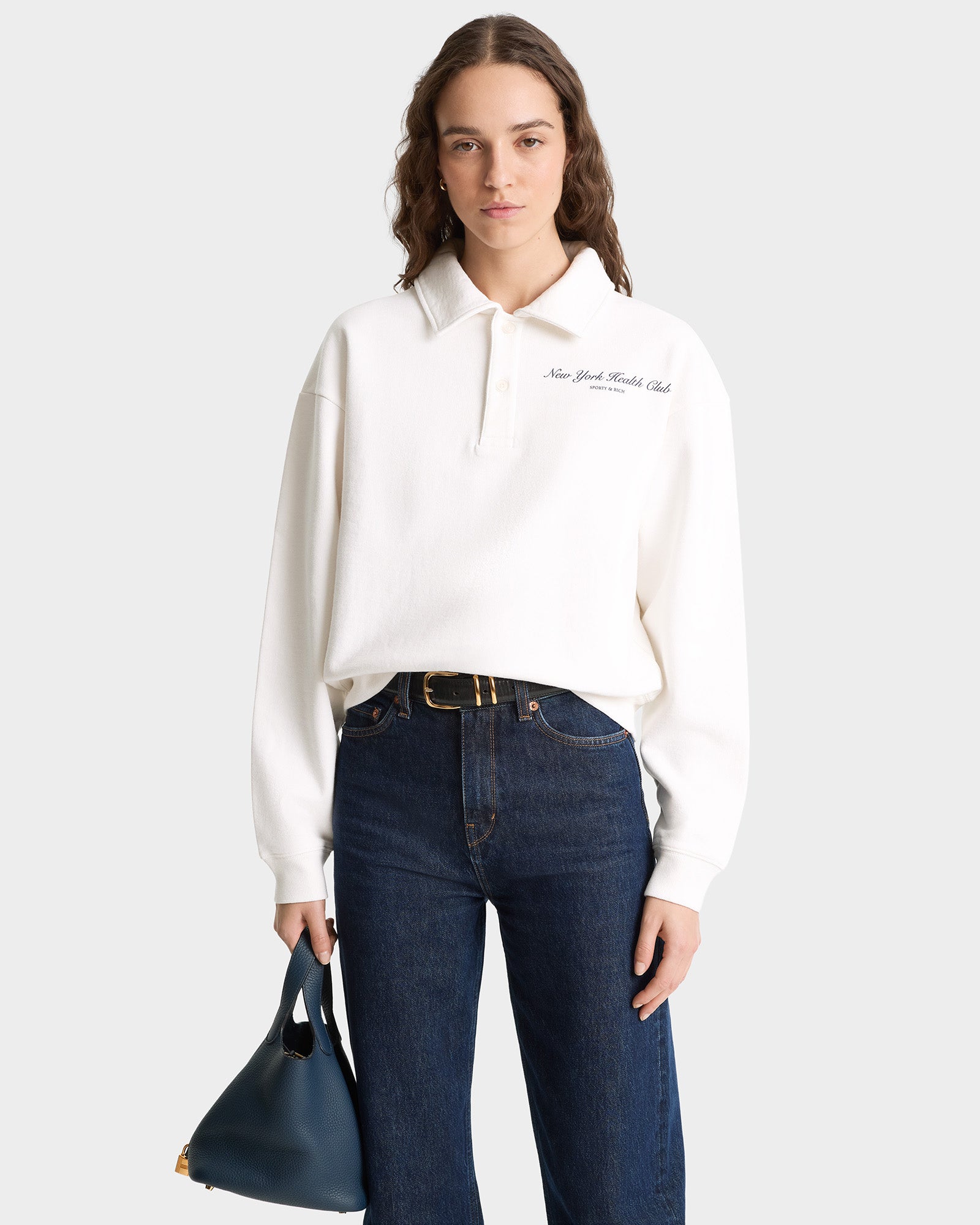 NY Health Club Polo - White/Navy