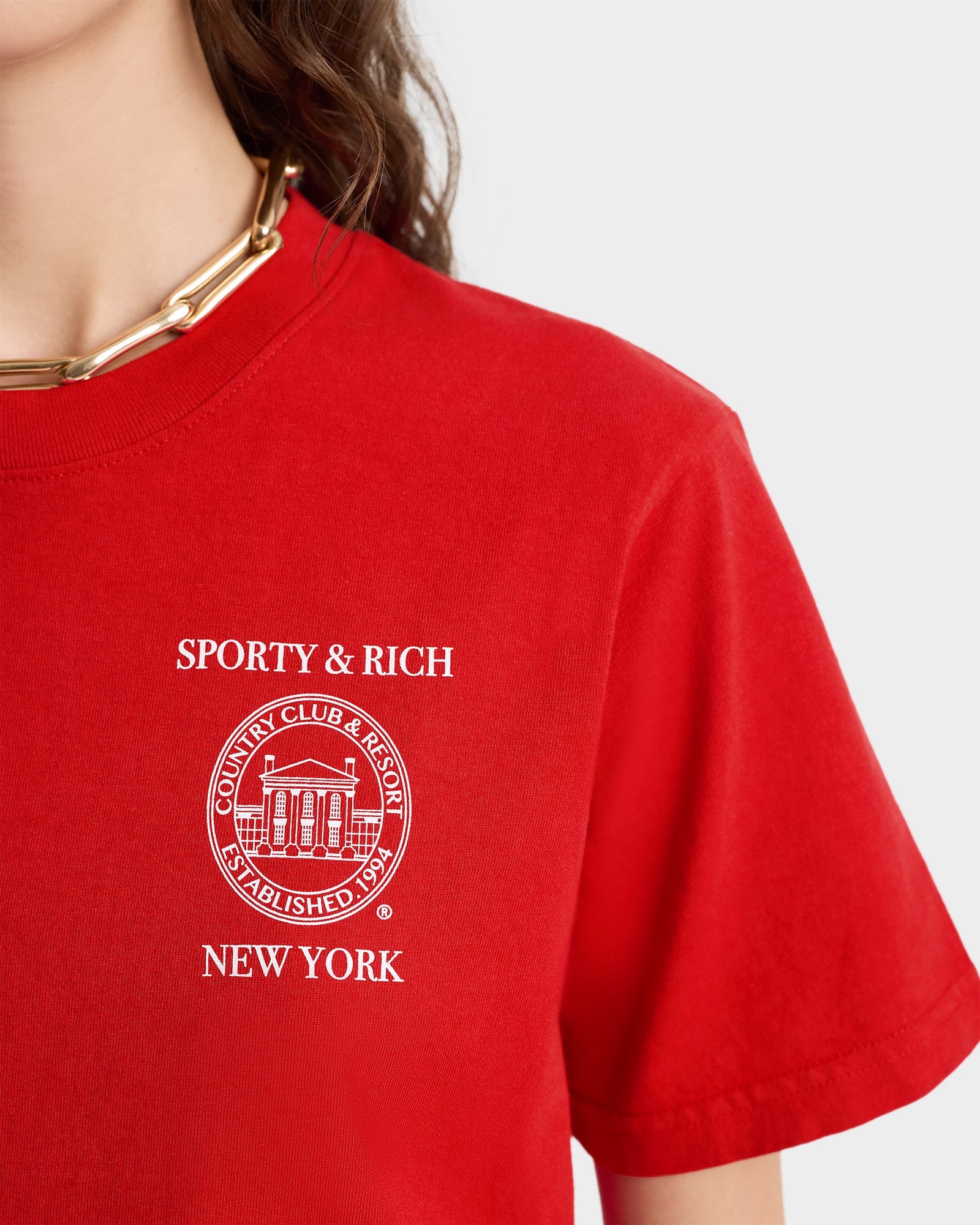 NY Resort T-Shirt - Ruby/White