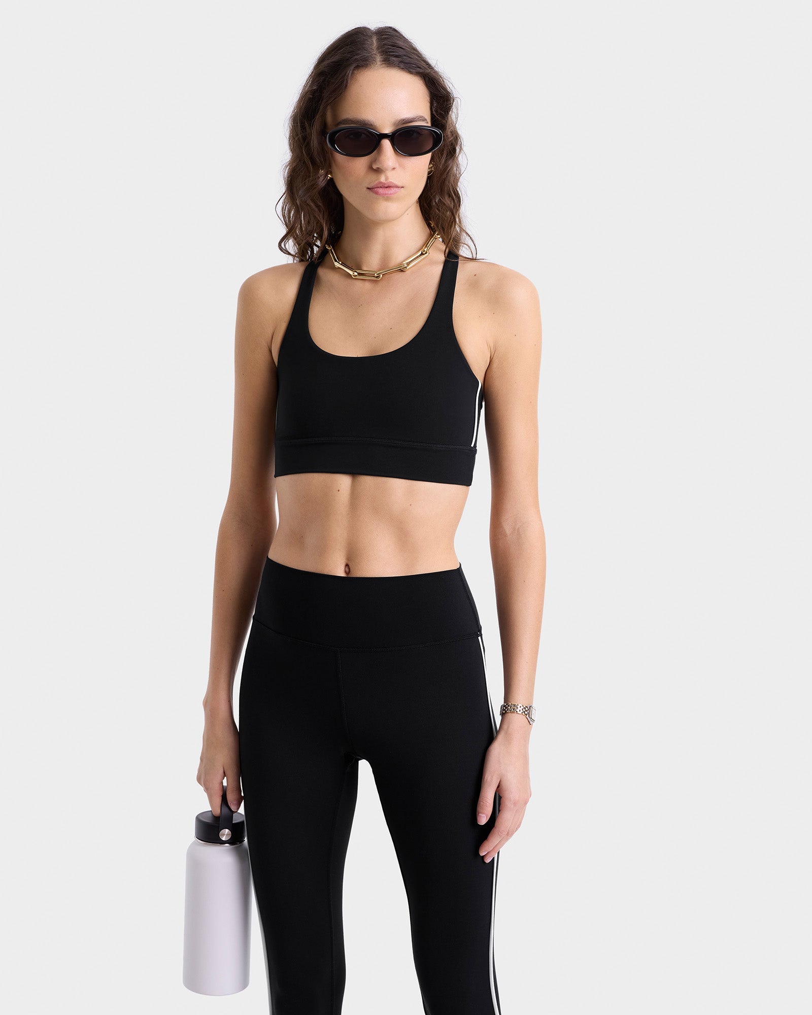 Bold Health Active Bra - Black/White/Gold