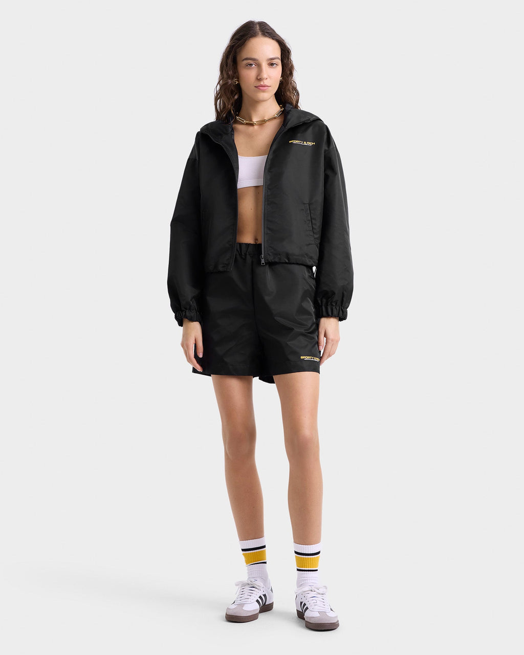 Bold Health Nylon Windbreaker - Black/Gold