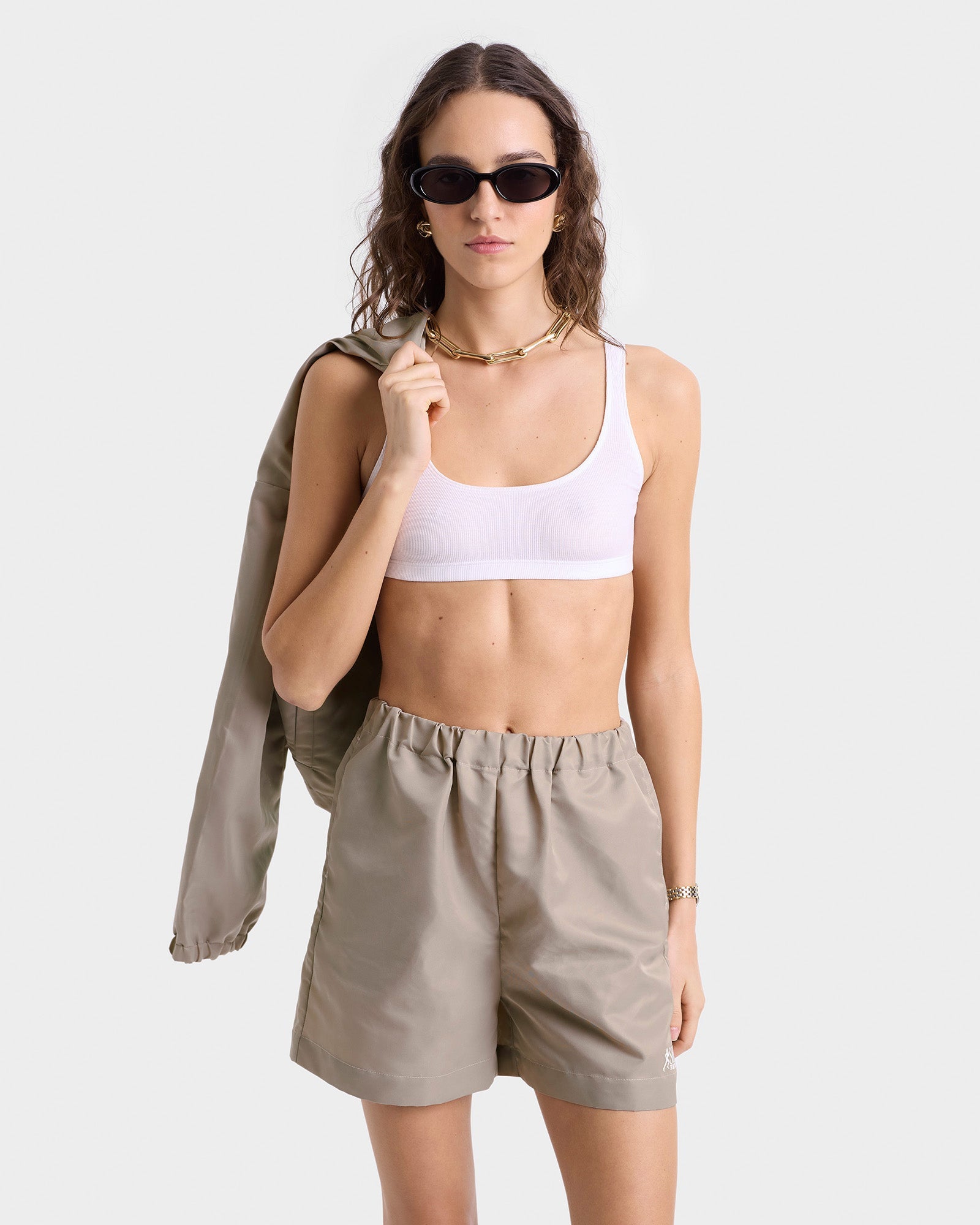 SR Runner Nylon Short - Elephant/White