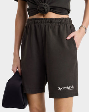 HWCNY Gym Short - Faded Black/White