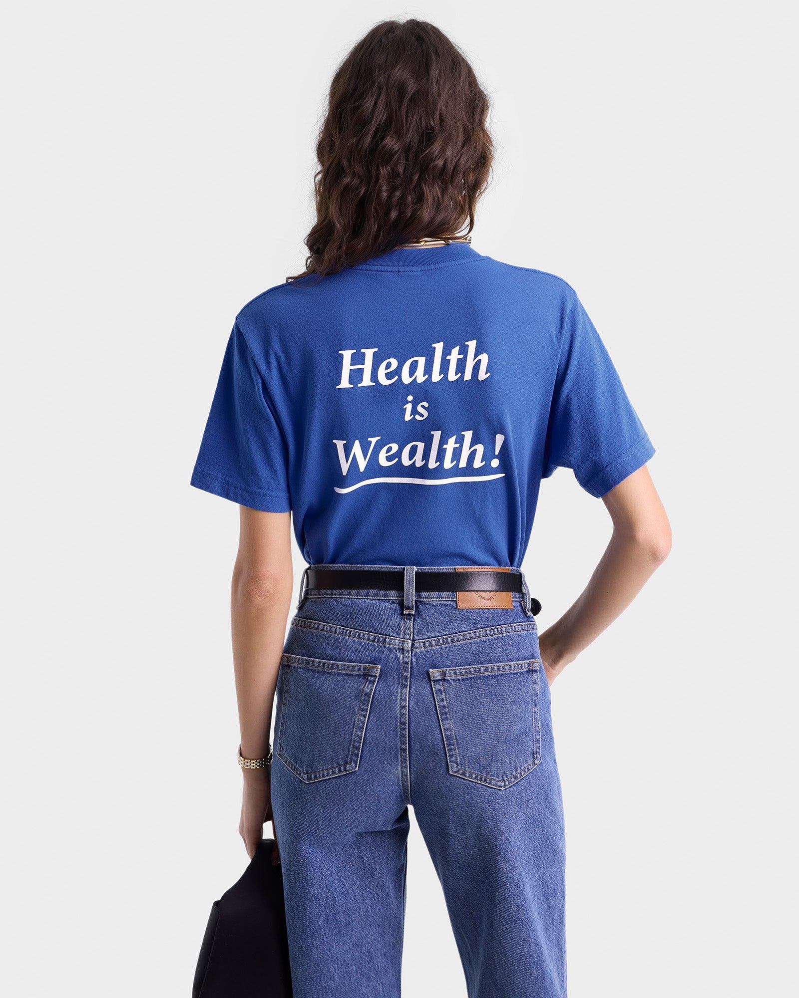 Health is Wealth T-Shirt - Team Blue/White