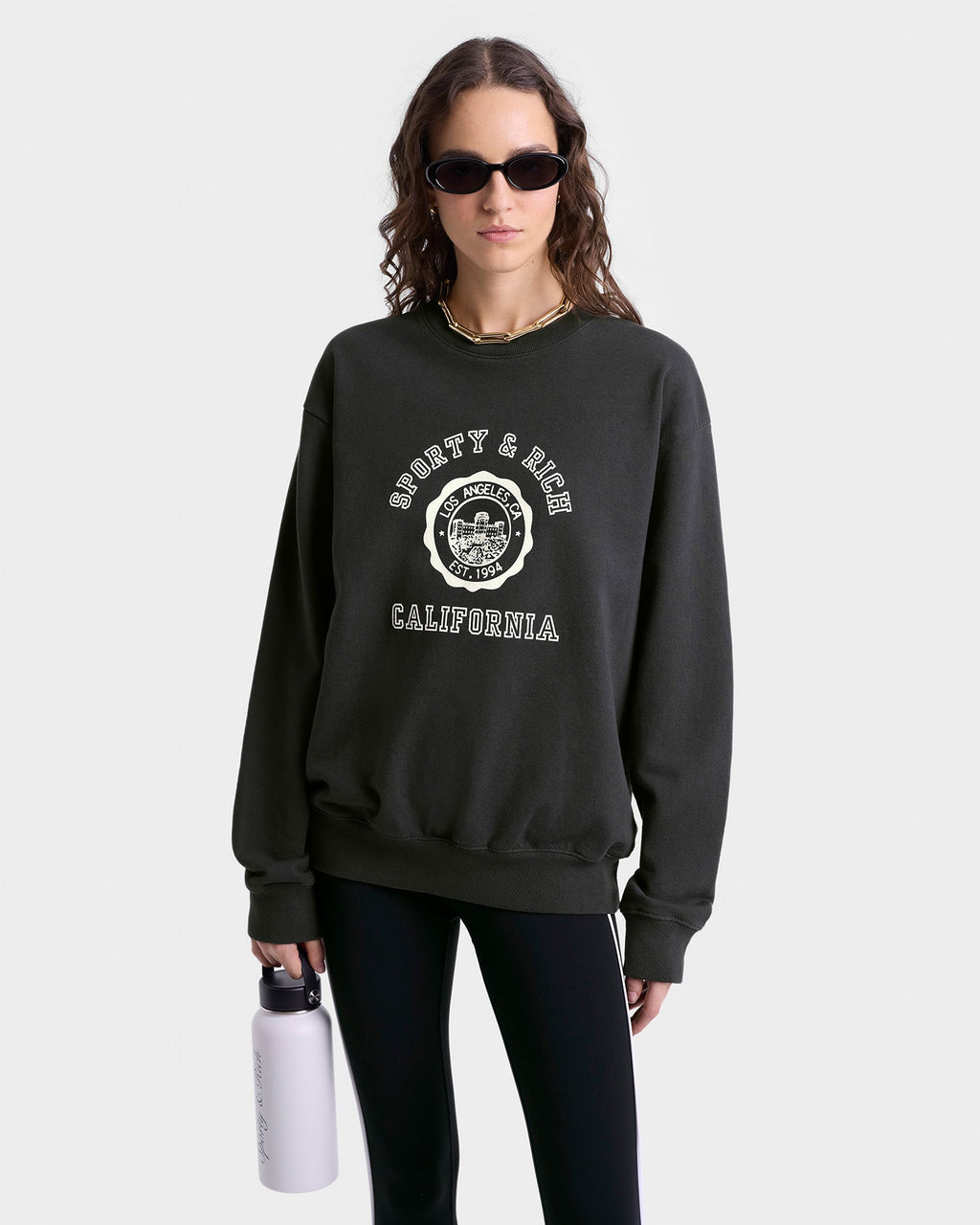California Emblem Crewneck - Faded Black/White