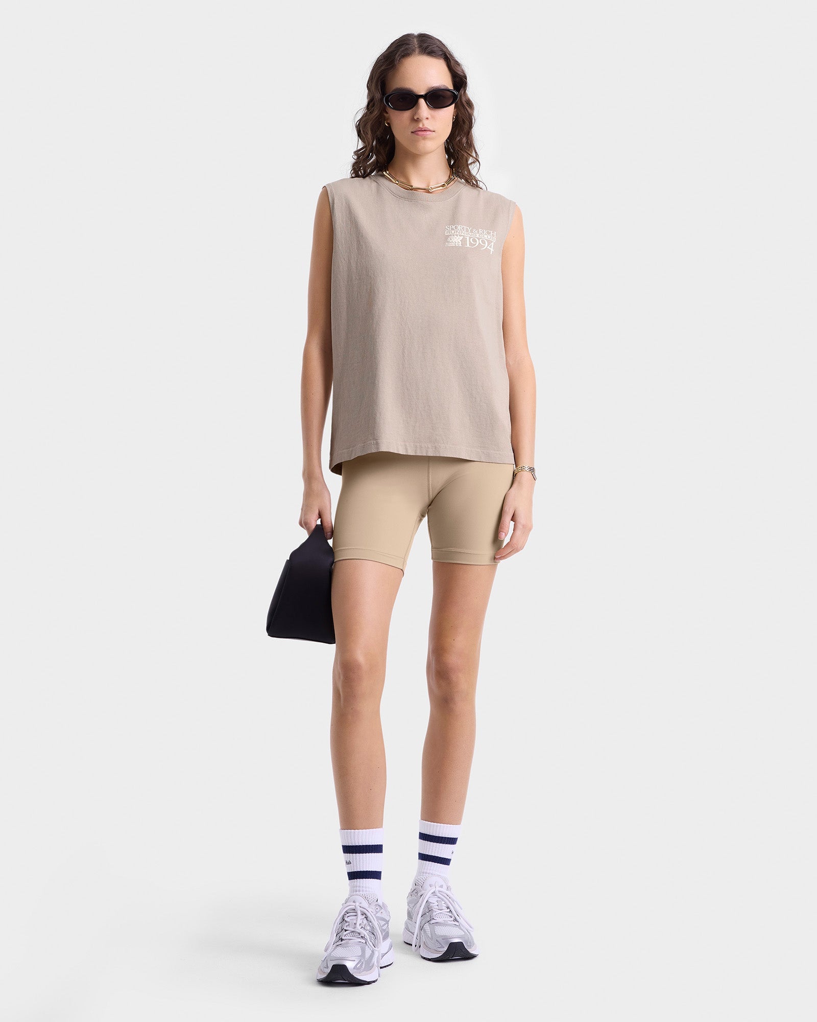 Finish Line Muscle Tee - Elephant/White