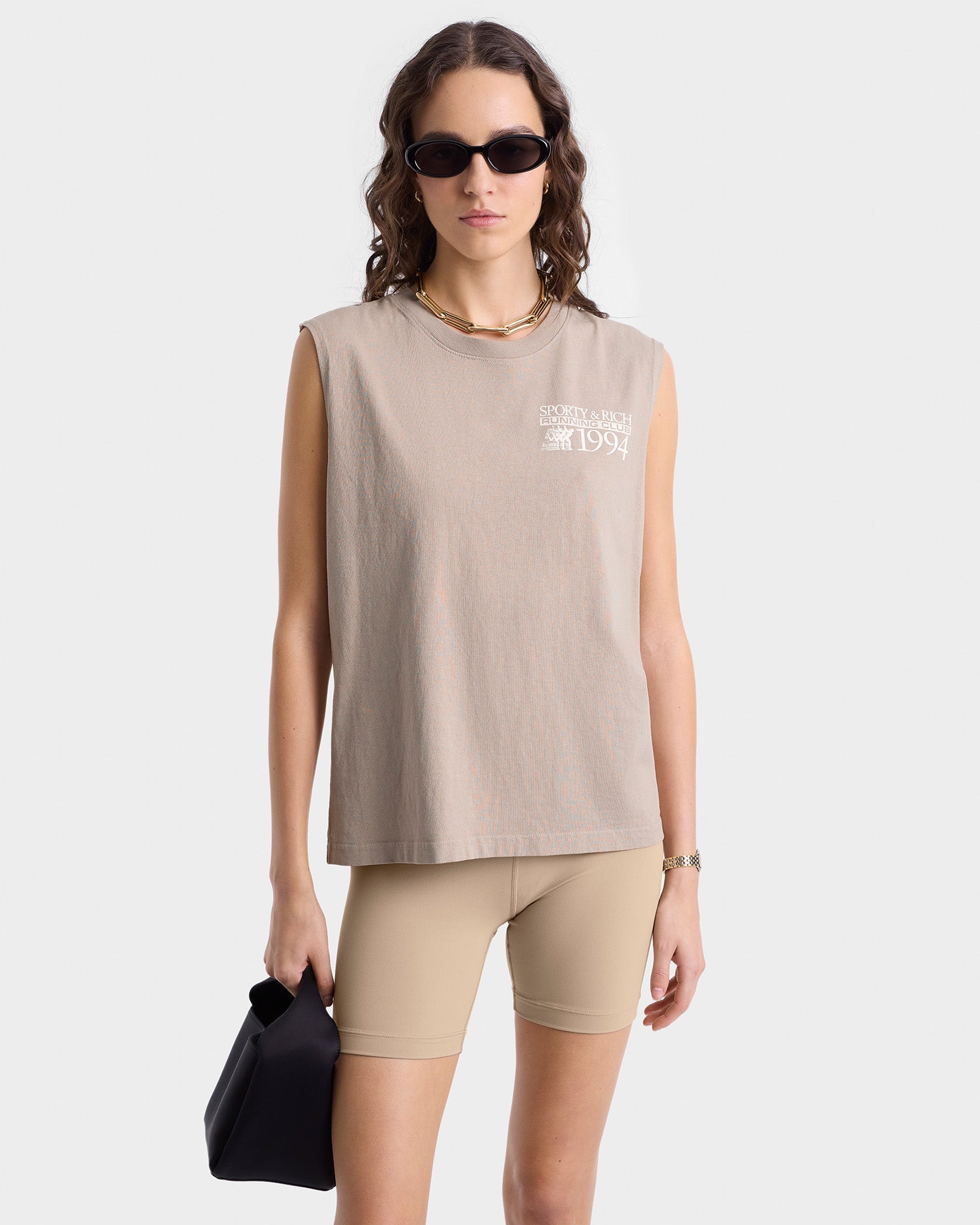 Finish Line Muscle Tee - Elephant/White