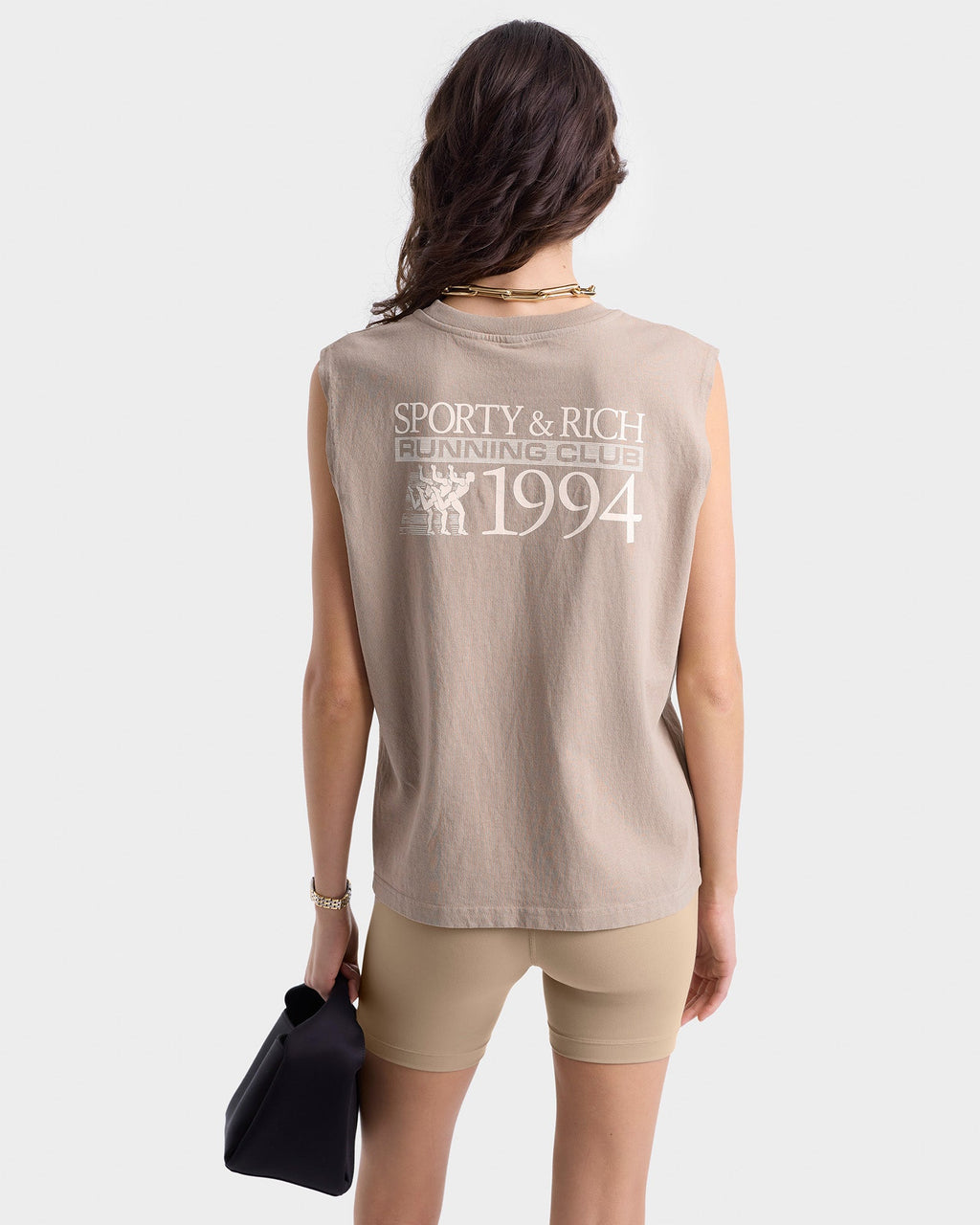 Finish Line Muscle Tee - Elephant/White