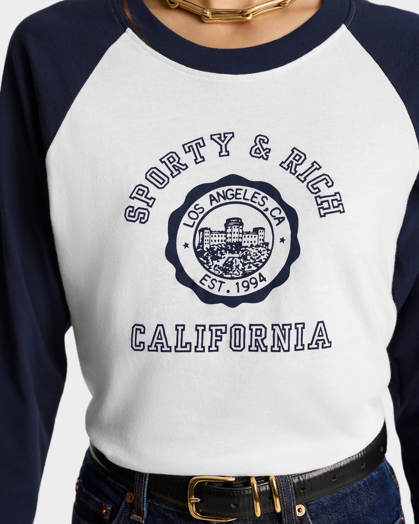 California Emblem Soft Baseball Tee - White/Navy