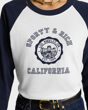 California Emblem Soft Baseball Tee - White/Navy