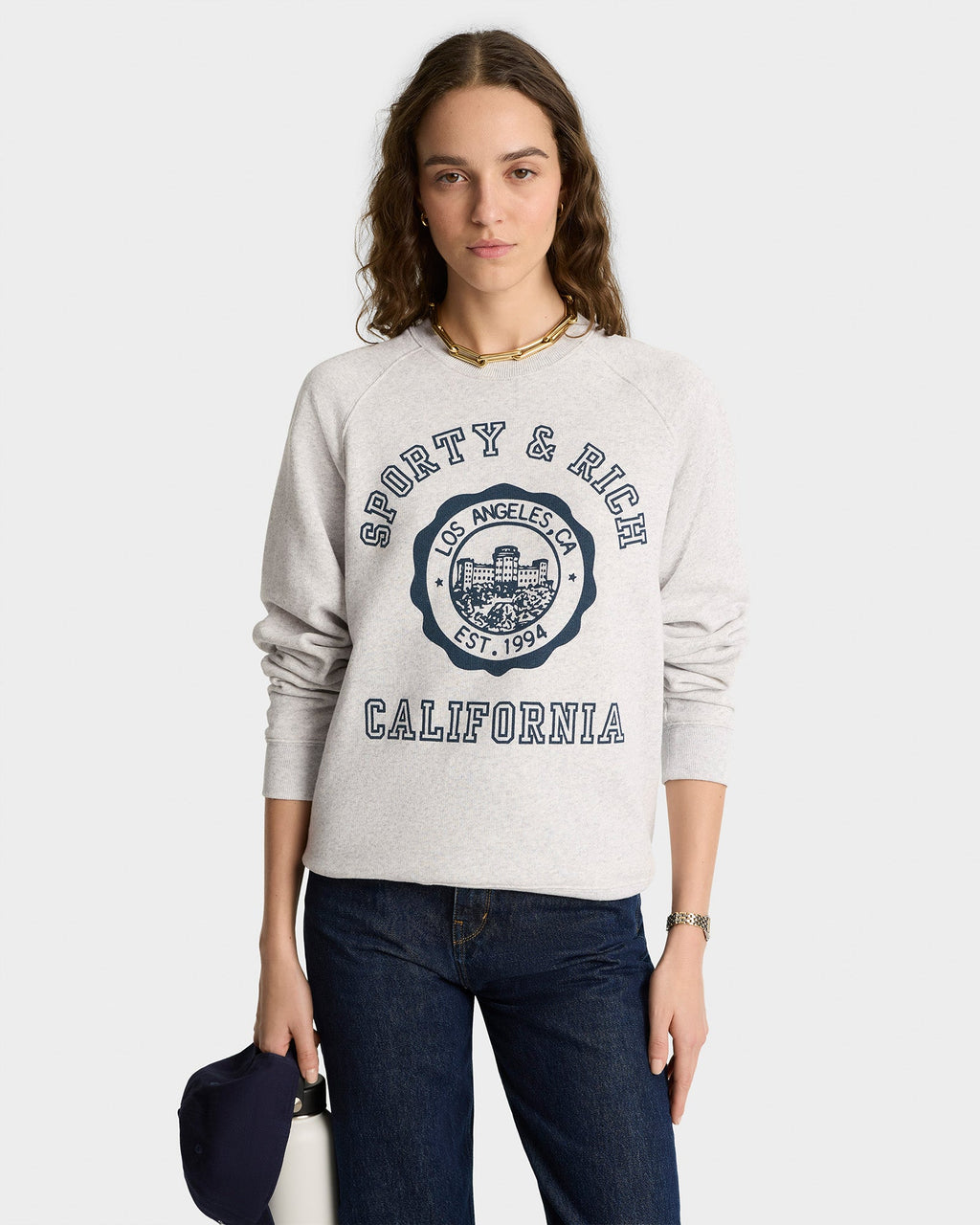 California Emblem Soft Crewneck - Heather Gray/Navy