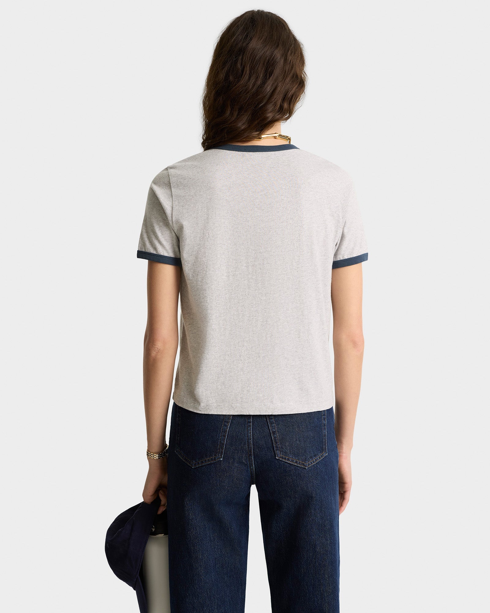 California Emblem Soft Ringer Tee - Heather Gray/Navy