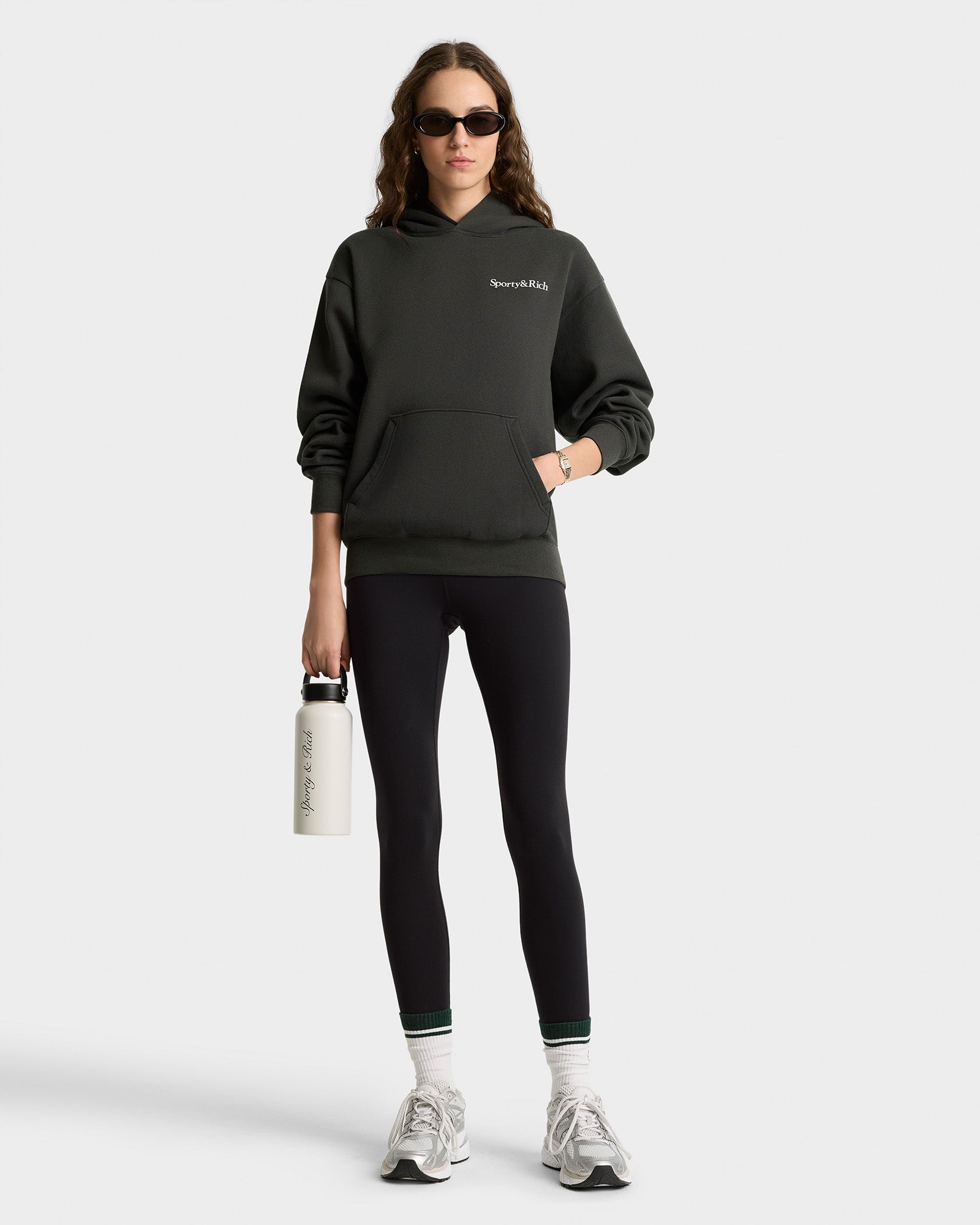 Health Is Wealth Soft Hoodie - Faded Black/White