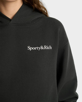Health Is Wealth Soft Hoodie - Faded Black/White