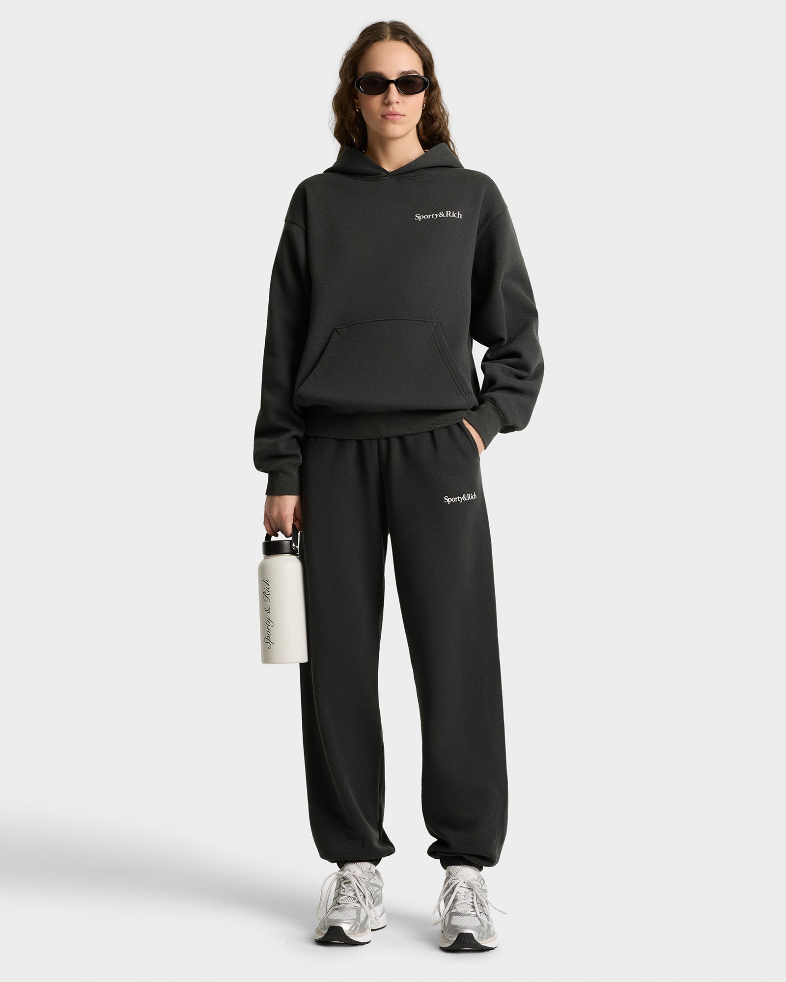 Serif Logo Soft Sweatpant - Faded Black/White