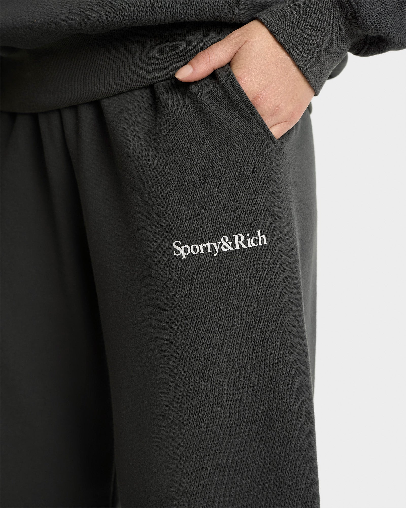 Serif Logo Soft Sweatpant - Faded Black/White