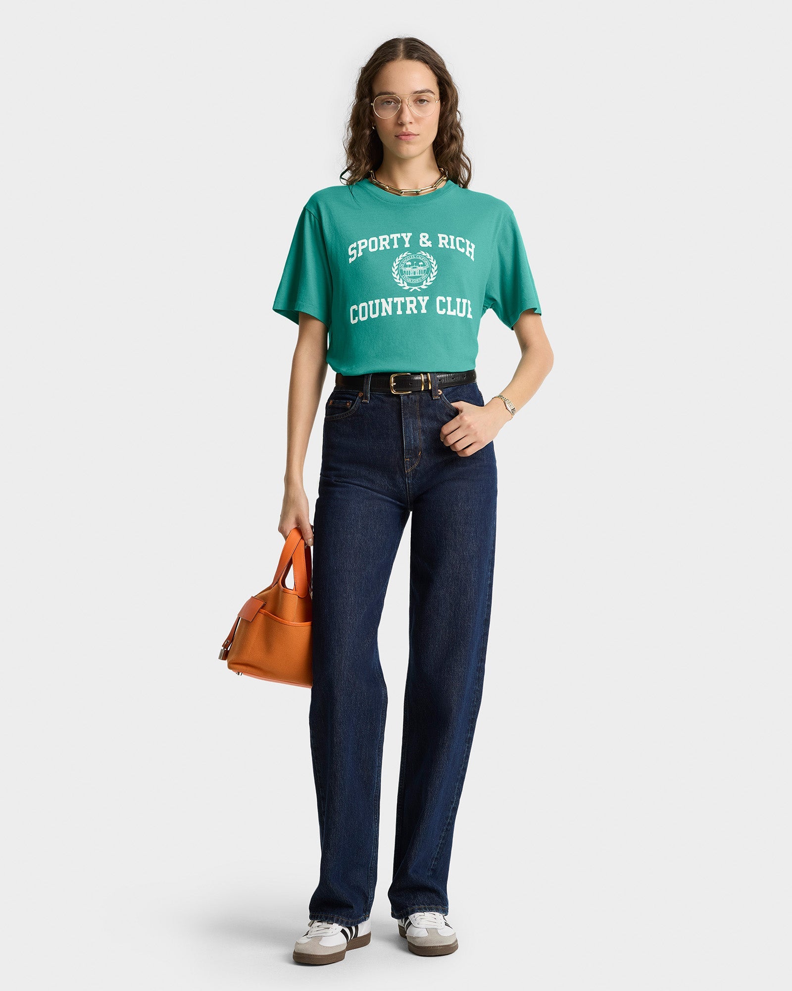 Varsity Crest Soft T-Shirt - Spring Green/White