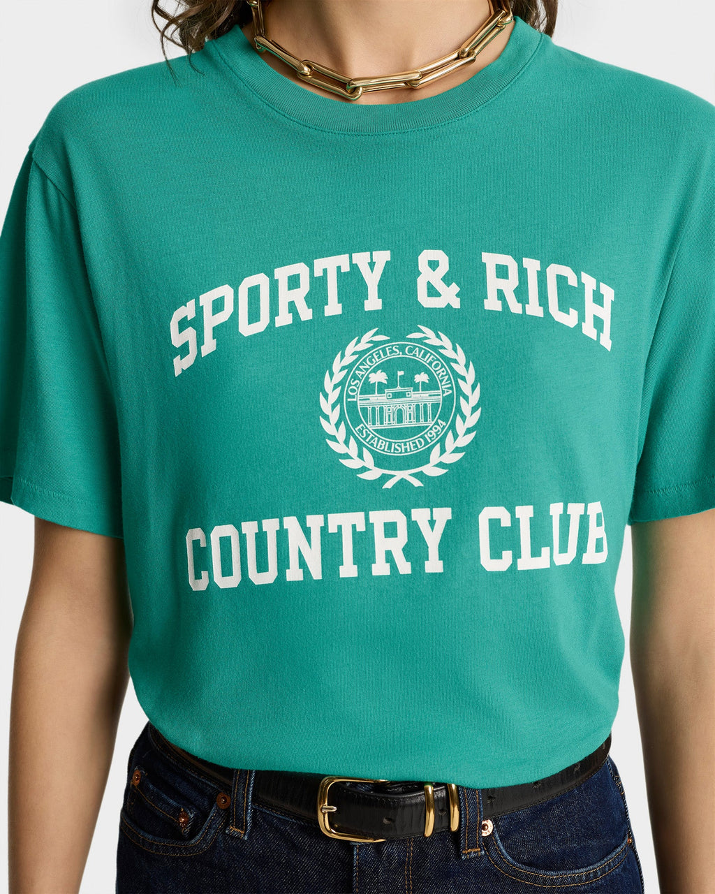 Varsity Crest Soft T-Shirt - Spring Green/White