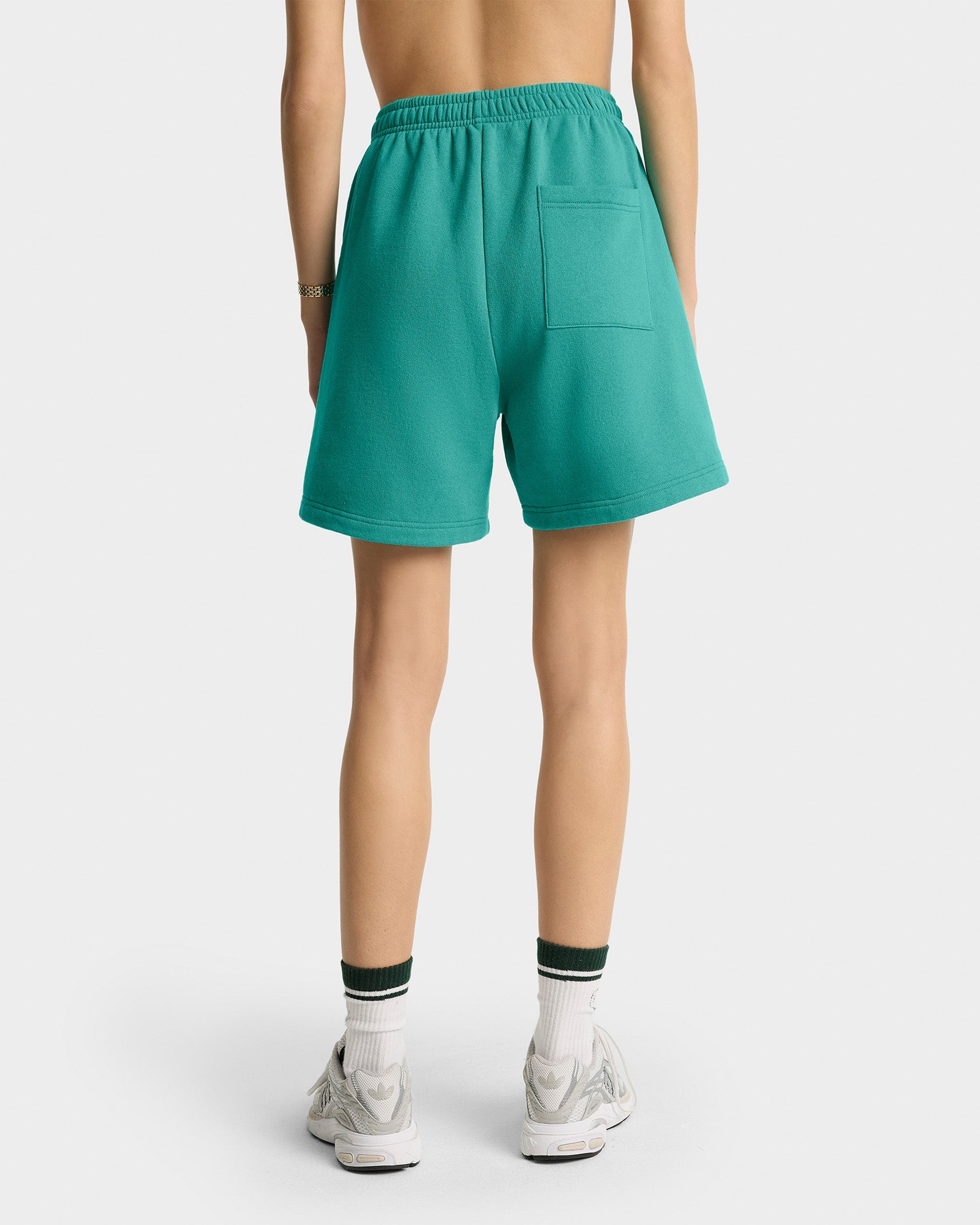 Varsity Crest Soft Gym Short - Spring Green/White