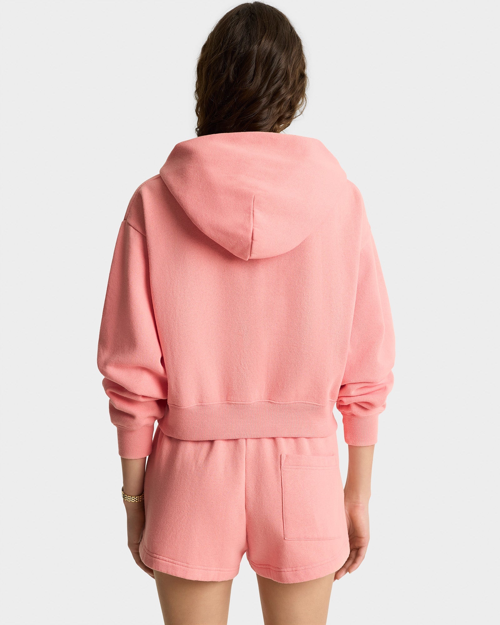 California Emblem Soft Cropped Hoodie - Carnation/White