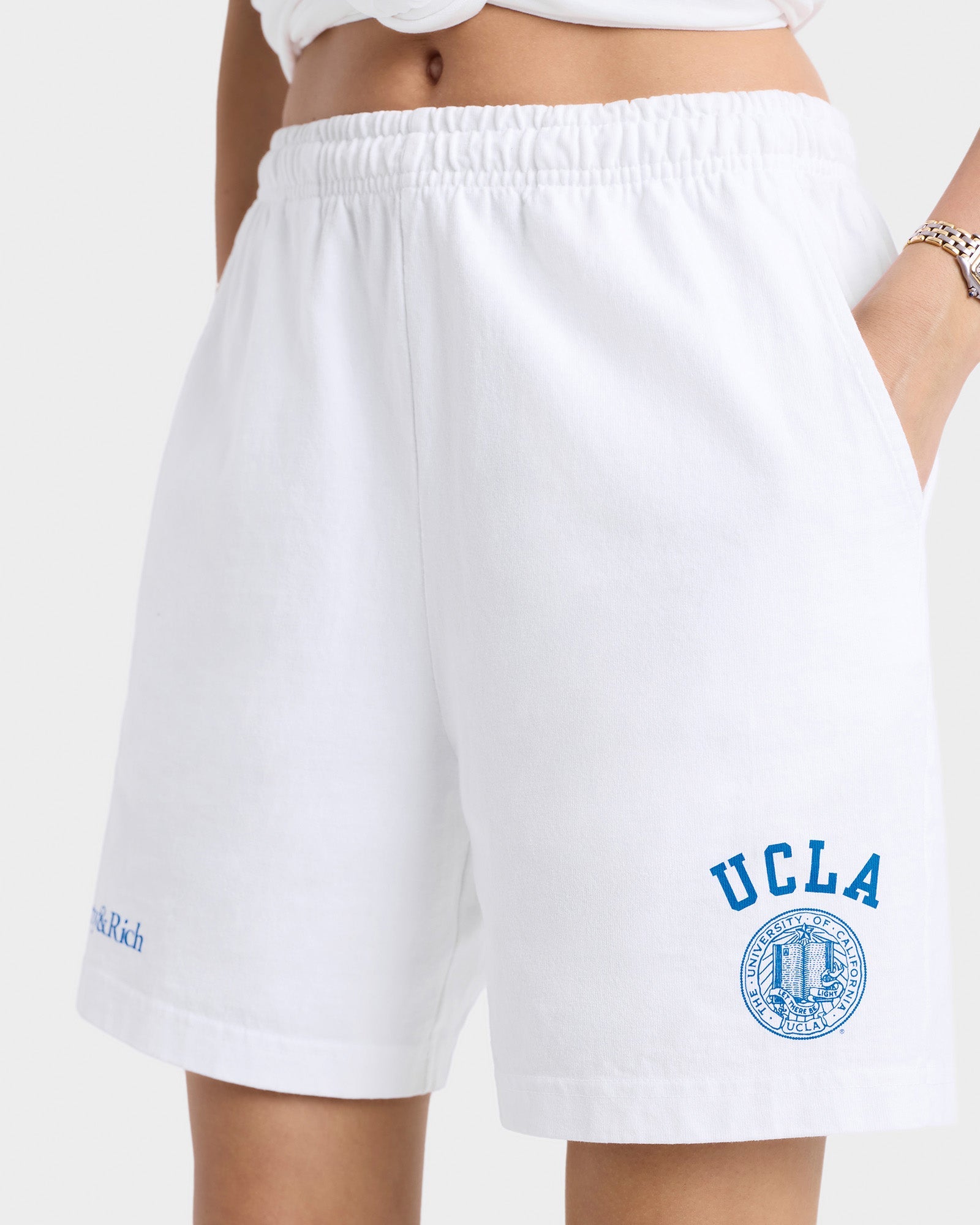 UCLA Crest Gym Short - White/Blue