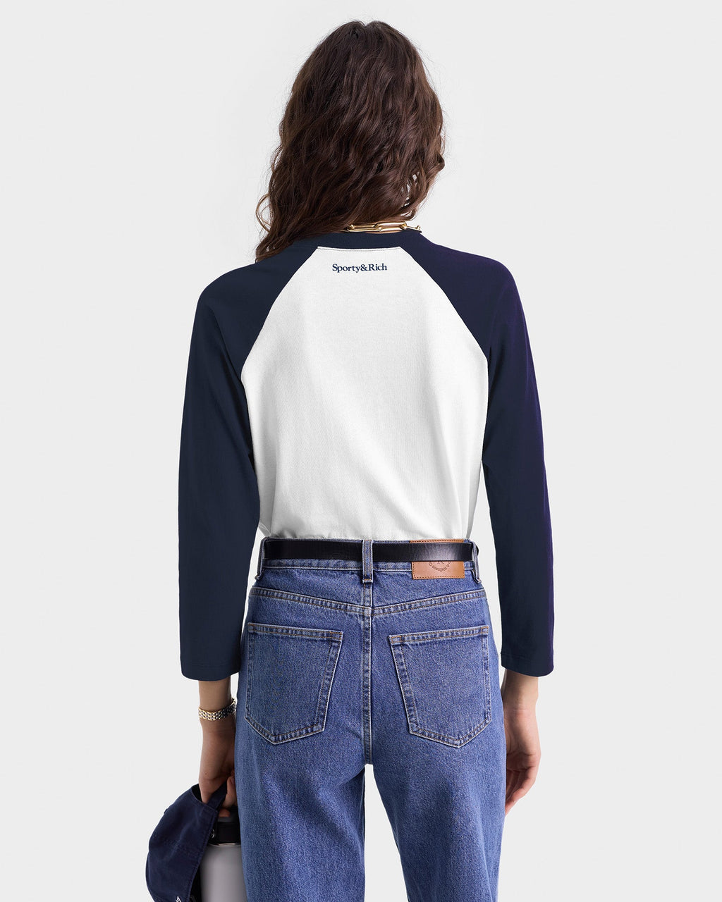 UCLA Crest Baseball Tee - White/Navy