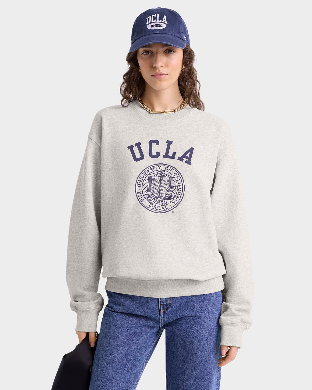 UCLA Crest Crewneck - Heather Gray/Navy