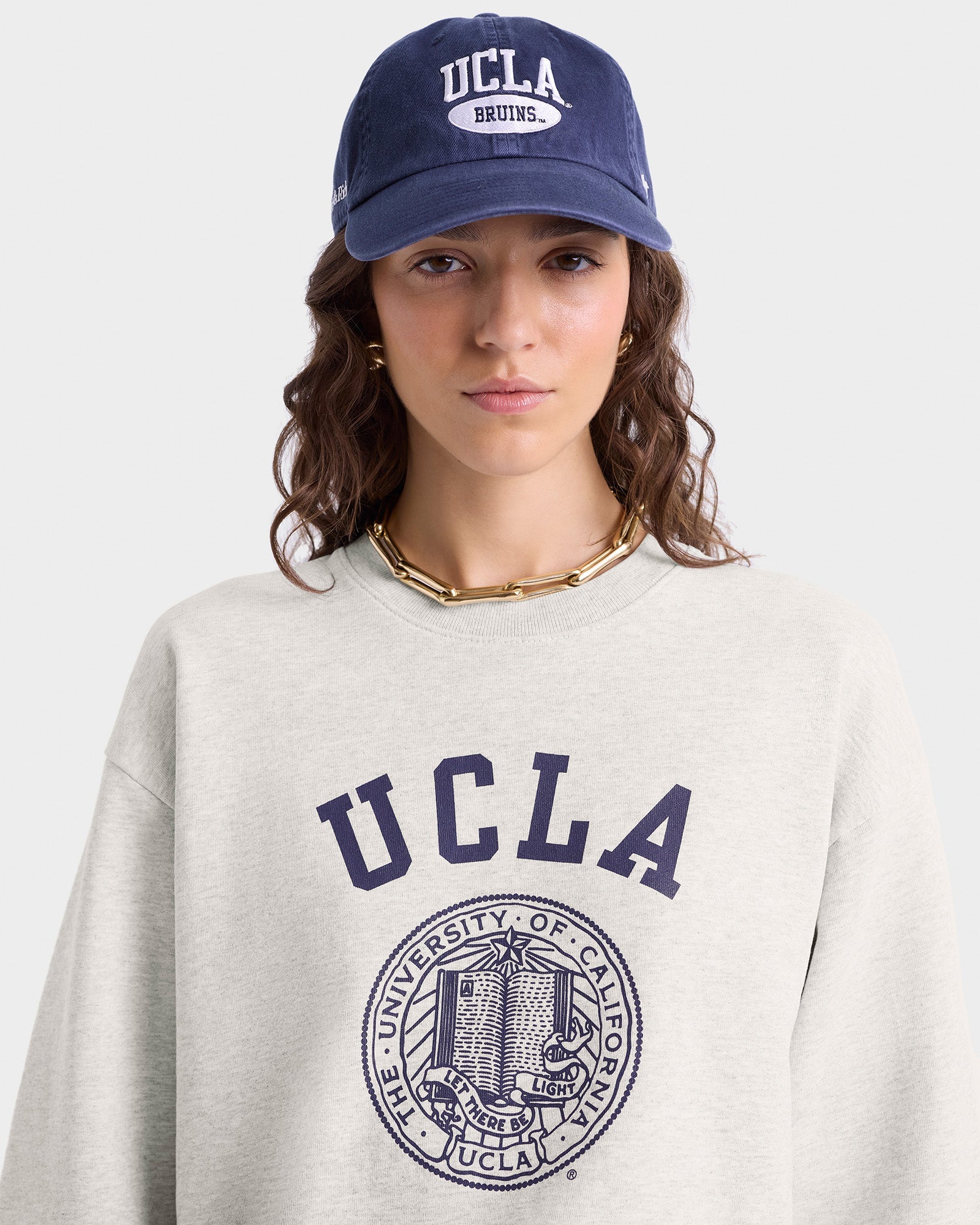 UCLA Crest Crewneck - Heather Gray/Navy