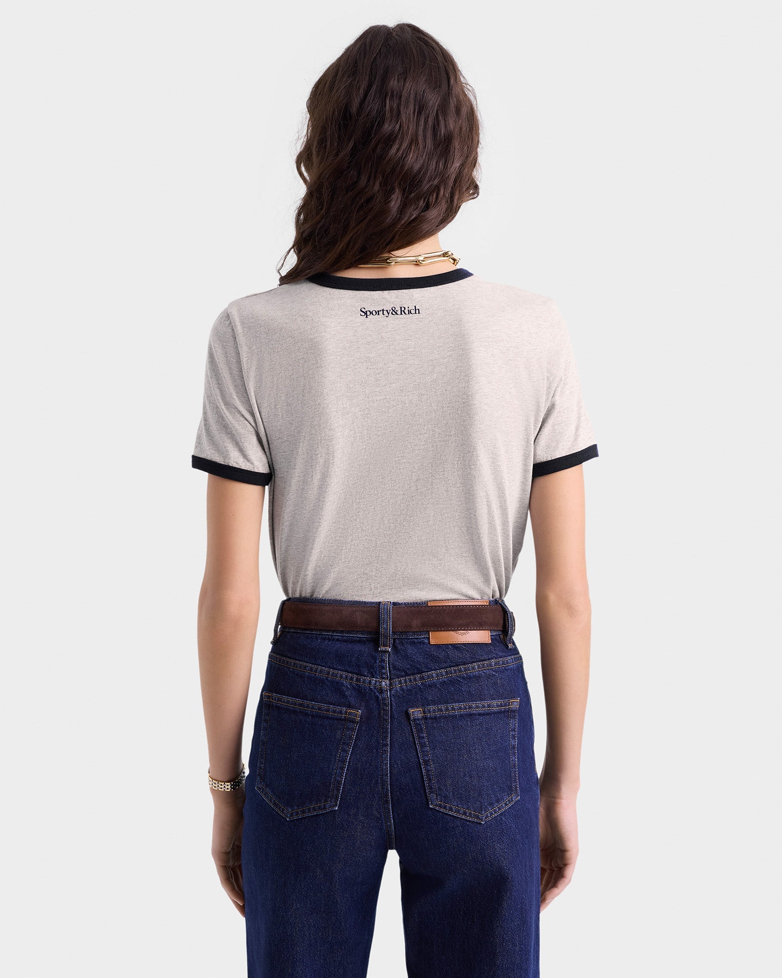 UCLA Crest Ringer Tee - Heather Gray/Navy