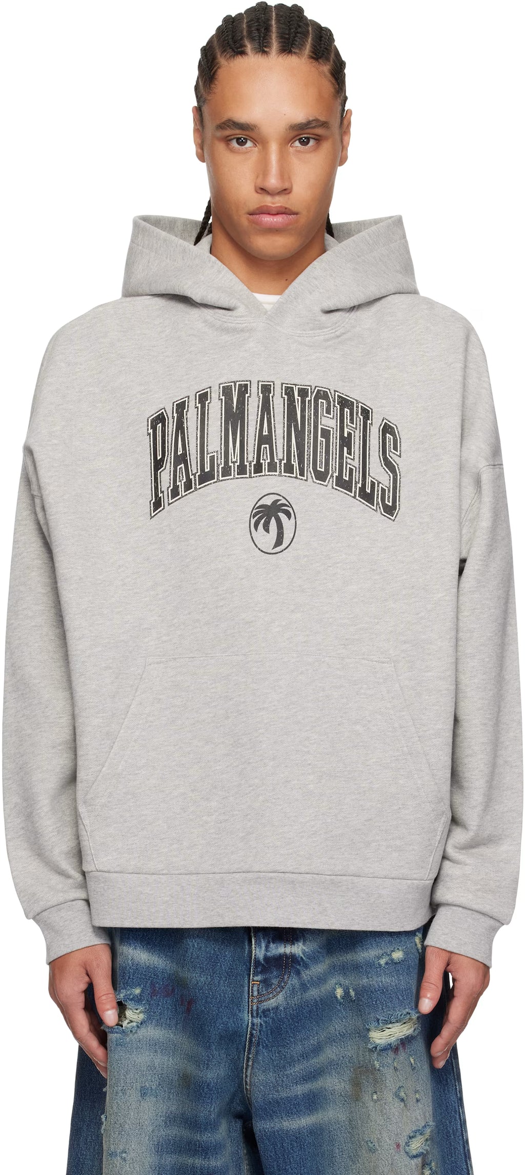 Gray College Logo Hoodie