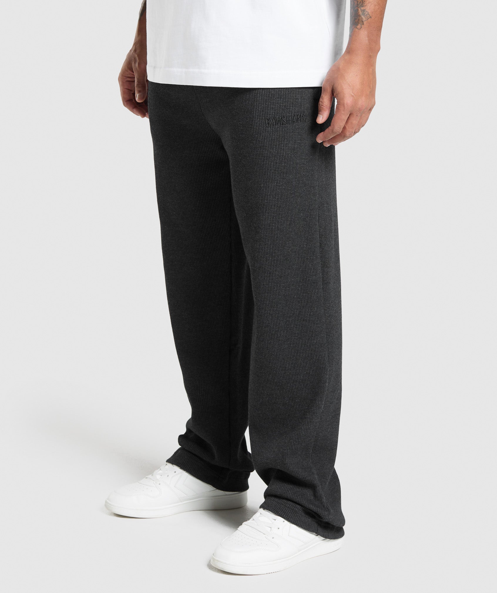 Gymshark Waffle Straight Leg Joggers - Black