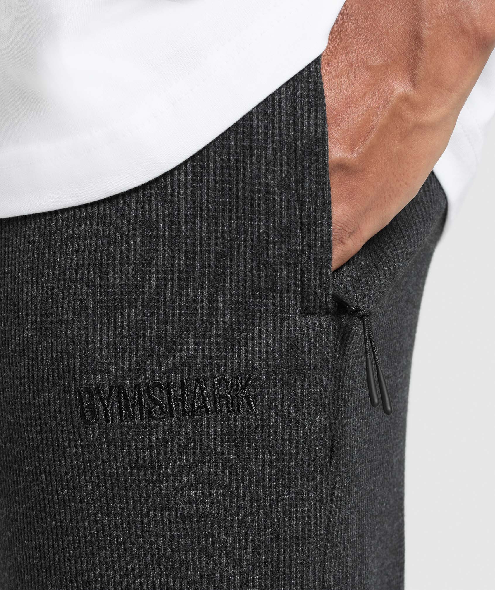 Gymshark Waffle Straight Leg Joggers - Black