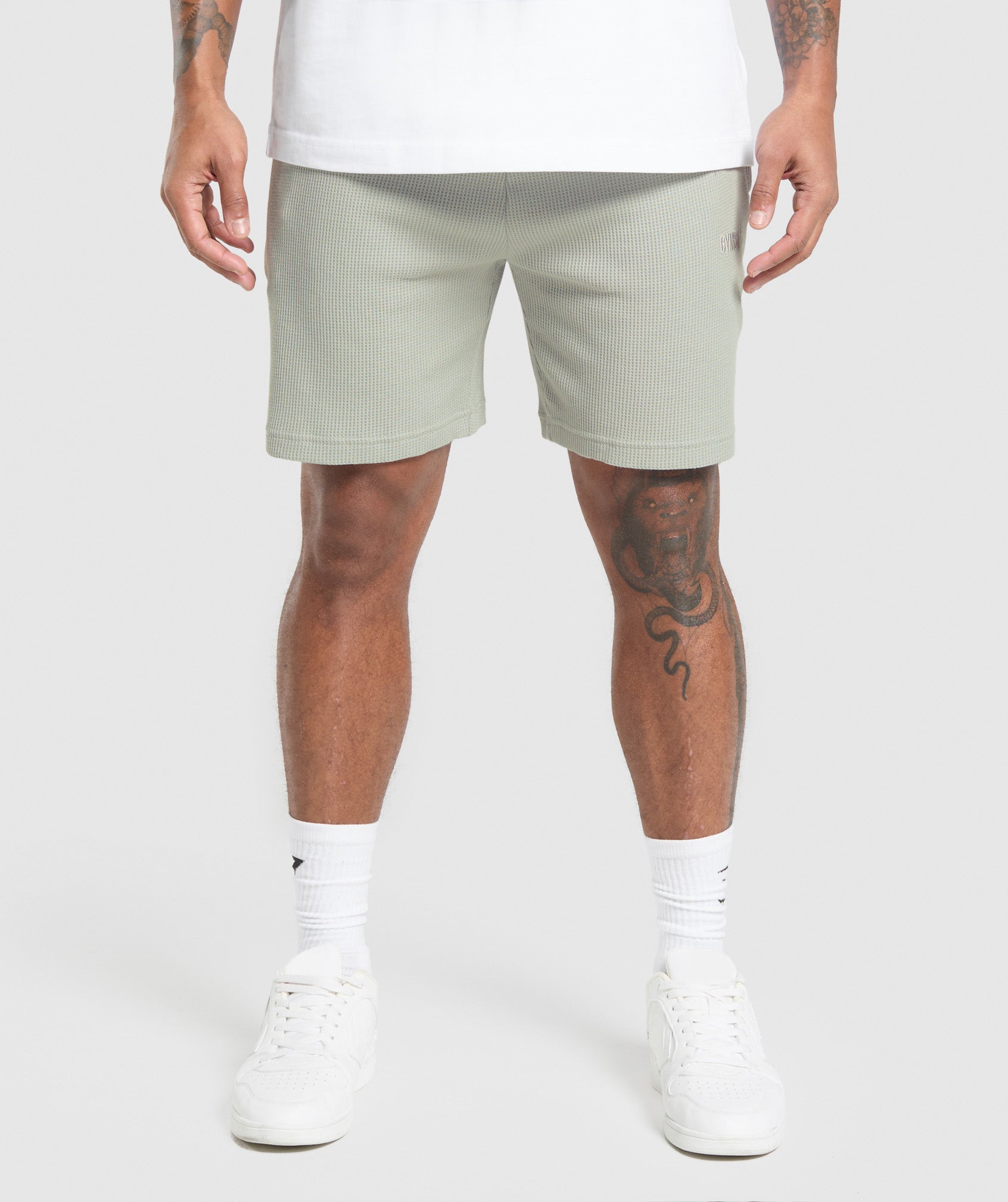 Gymshark Waffle Shorts - Stone Grey