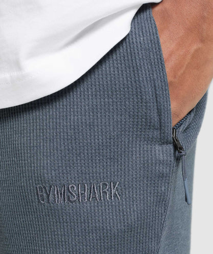 Gymshark Waffle Shorts - Titanium Blue